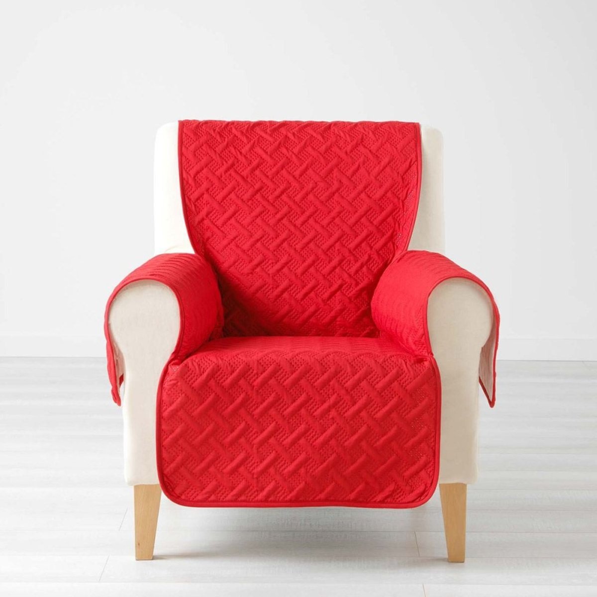 Protège Fauteuil Matelassé Uni Lounge Rouge rouge, DECORATIE
