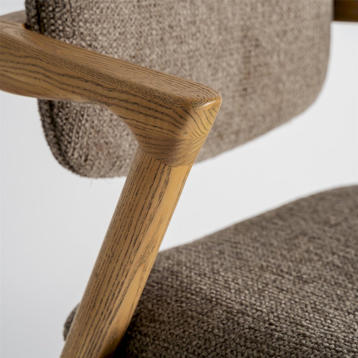 Tabouret en bois de frêne ajouré marron bois naturel sablé, RECOLLECTION