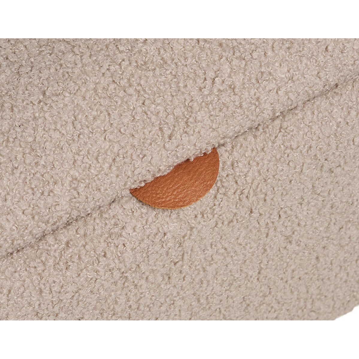 Pouf avec rangements en tissu bouclette, KAREN beige, BEST MOBILIER