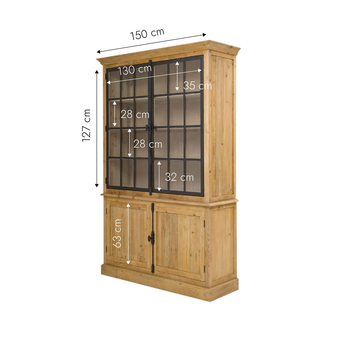 Vaisselier en bois recyclé GARANCE bois clair, MADE IN MEUBLES 