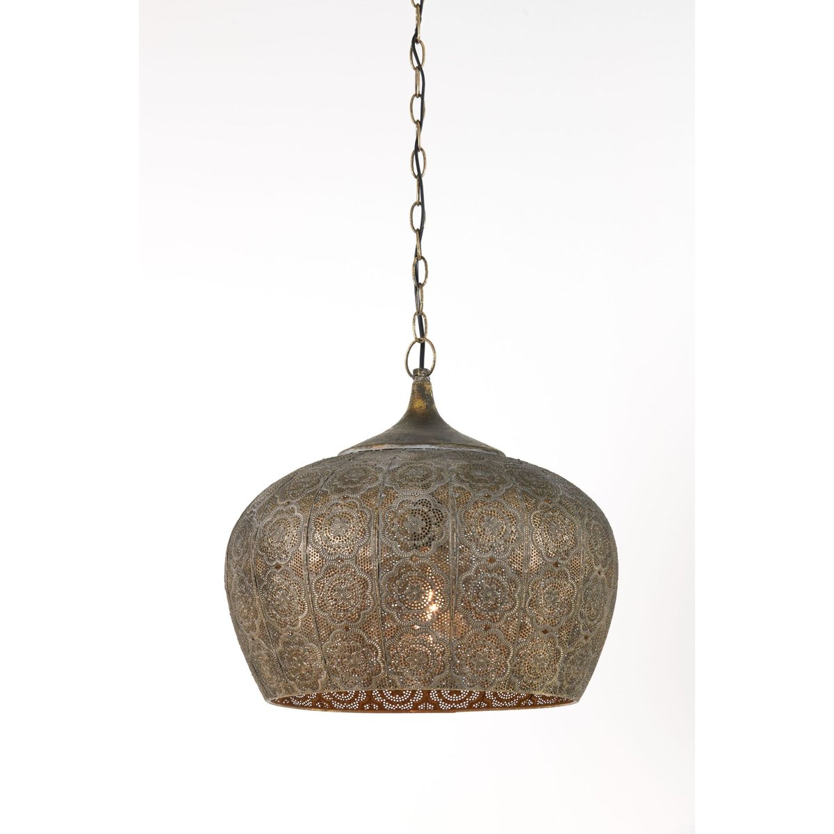 Lampe Suspendue Métal EMINE marron, LIGHT & LIVING 