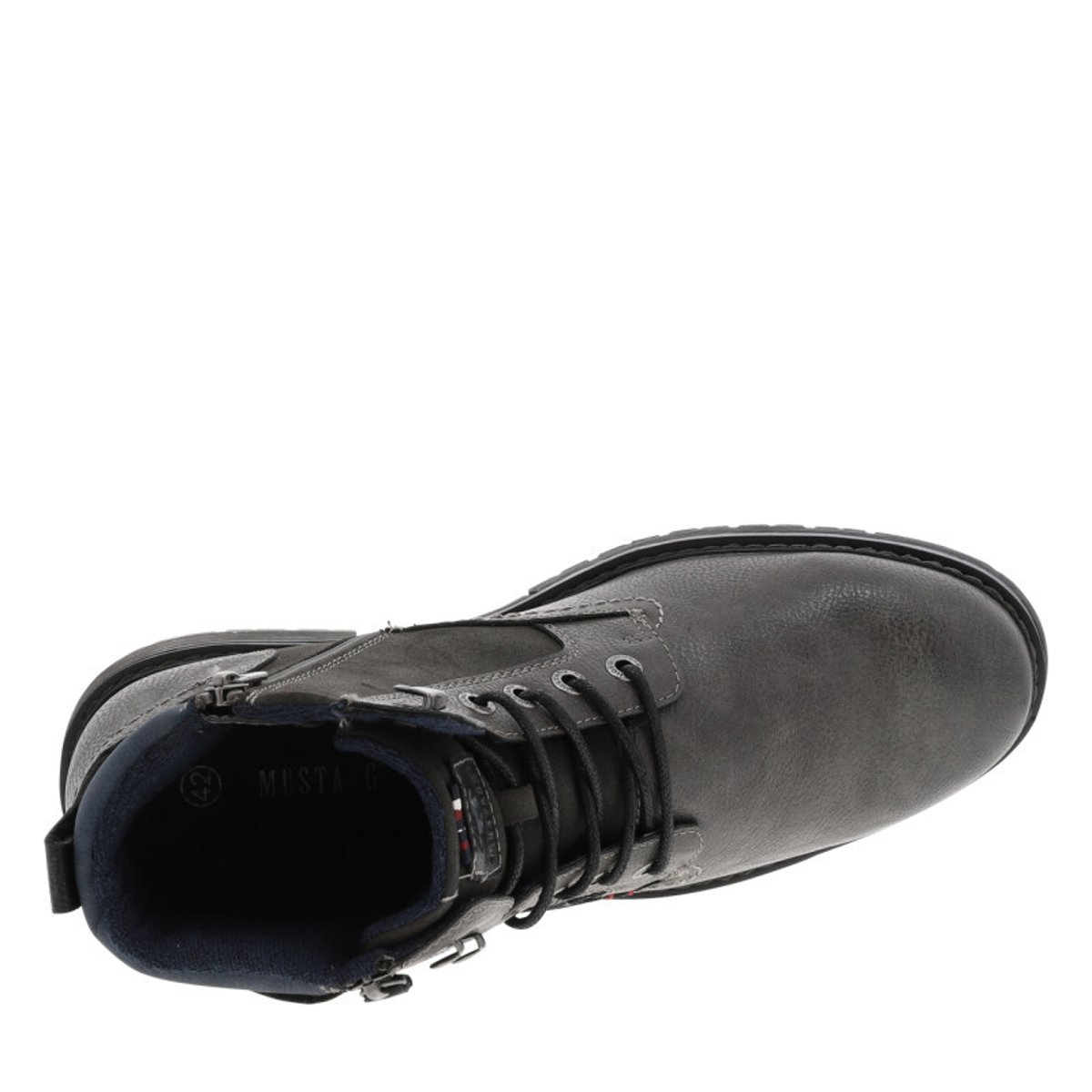 Bottines grises à talon décroché bas avec un logo embossé au talon grises, MUSTANG