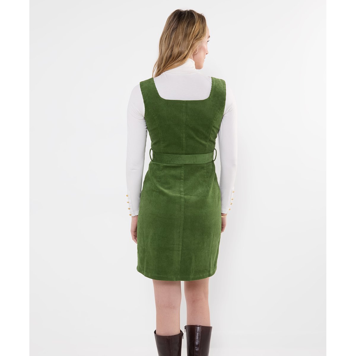 Robe Chasuble en Velours Côtelé Arabella vert, JOE BROWNS
