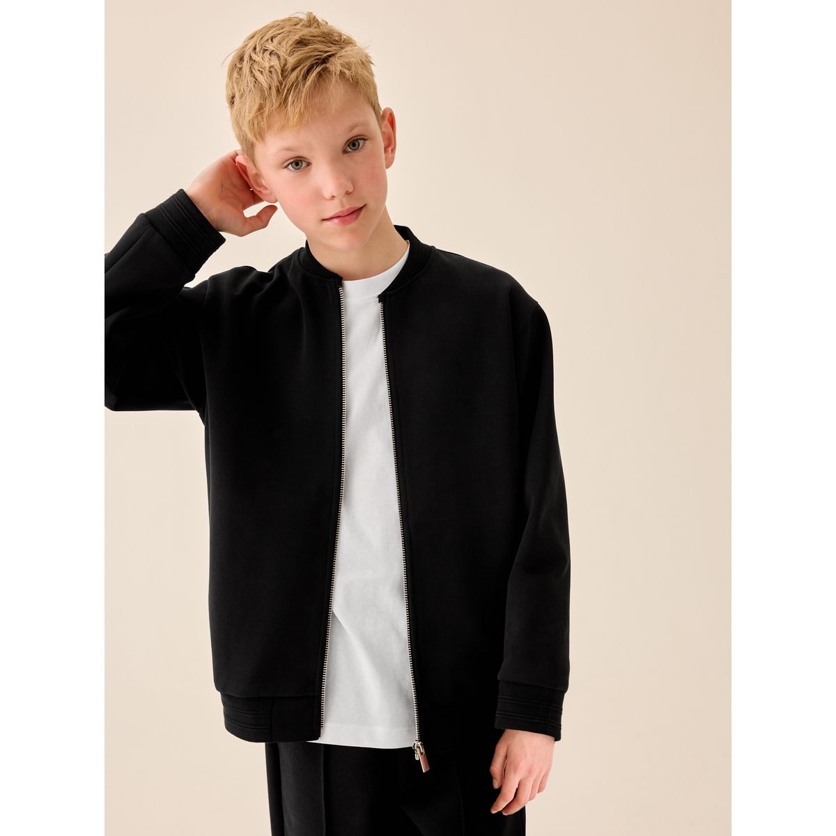 Blouson bomber élégant black interlock, NEXT