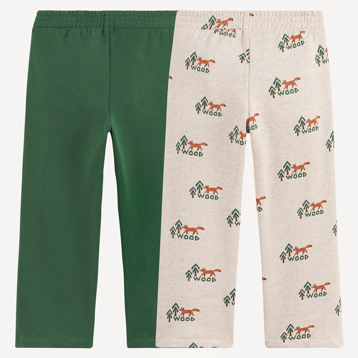 Pack of 2 Straight Joggers beige, LA REDOUTE COLLECTIONS