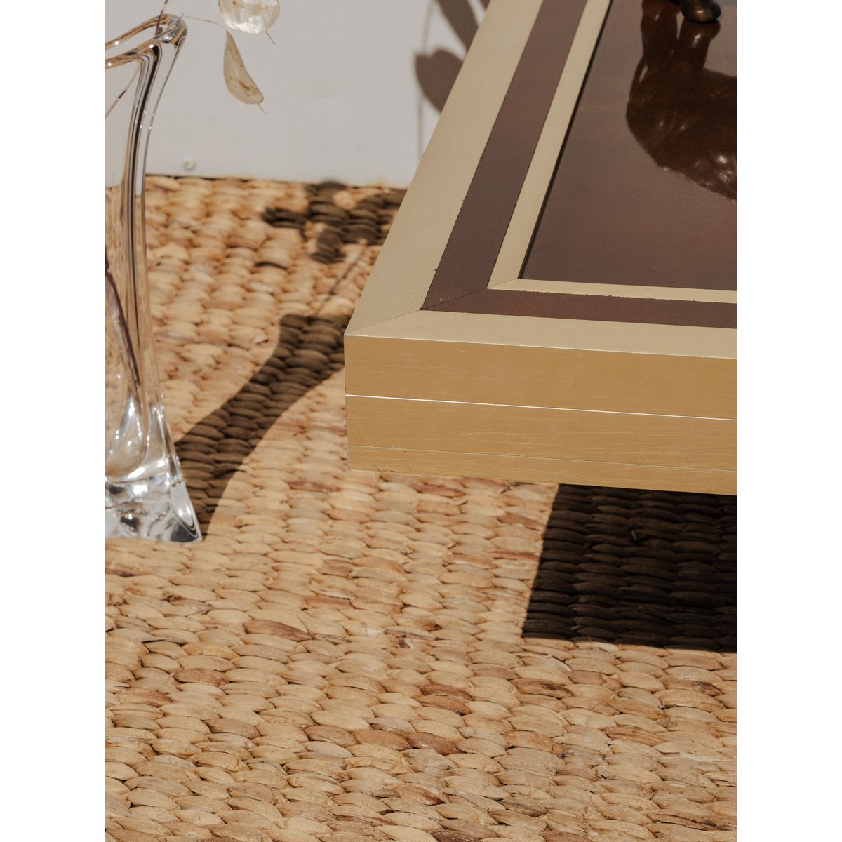 Table basse dorée et marron Donna N°914 - Bon état doré, DEBONGOUT