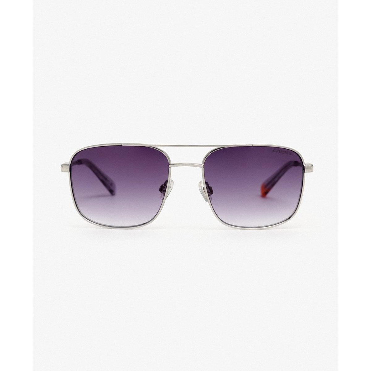 Lunettes de soleil aviateur carrées en métal light gunmetal/verres fumés, SUPERDRY