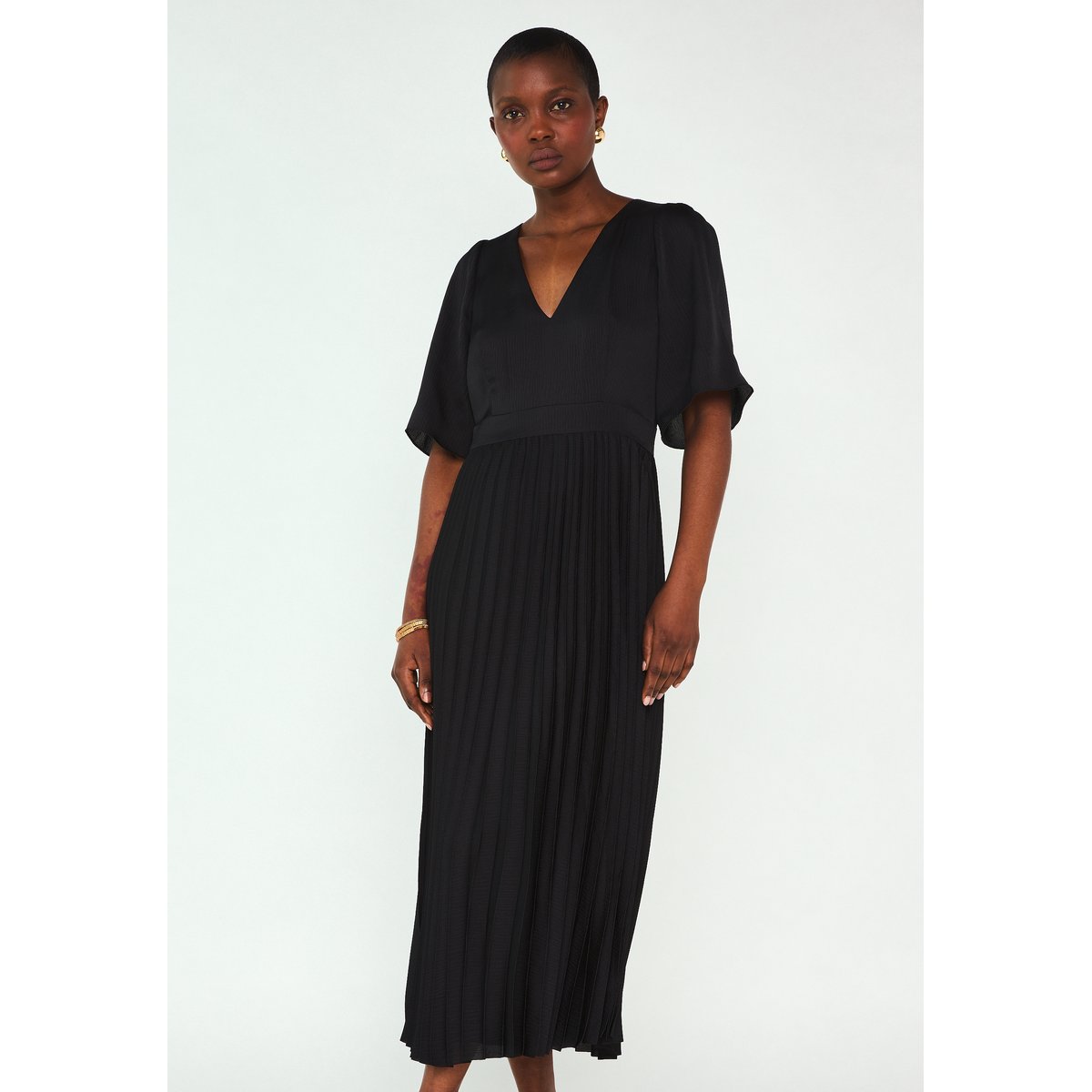 Robe longue plissée BILLIE noir, Maison 123