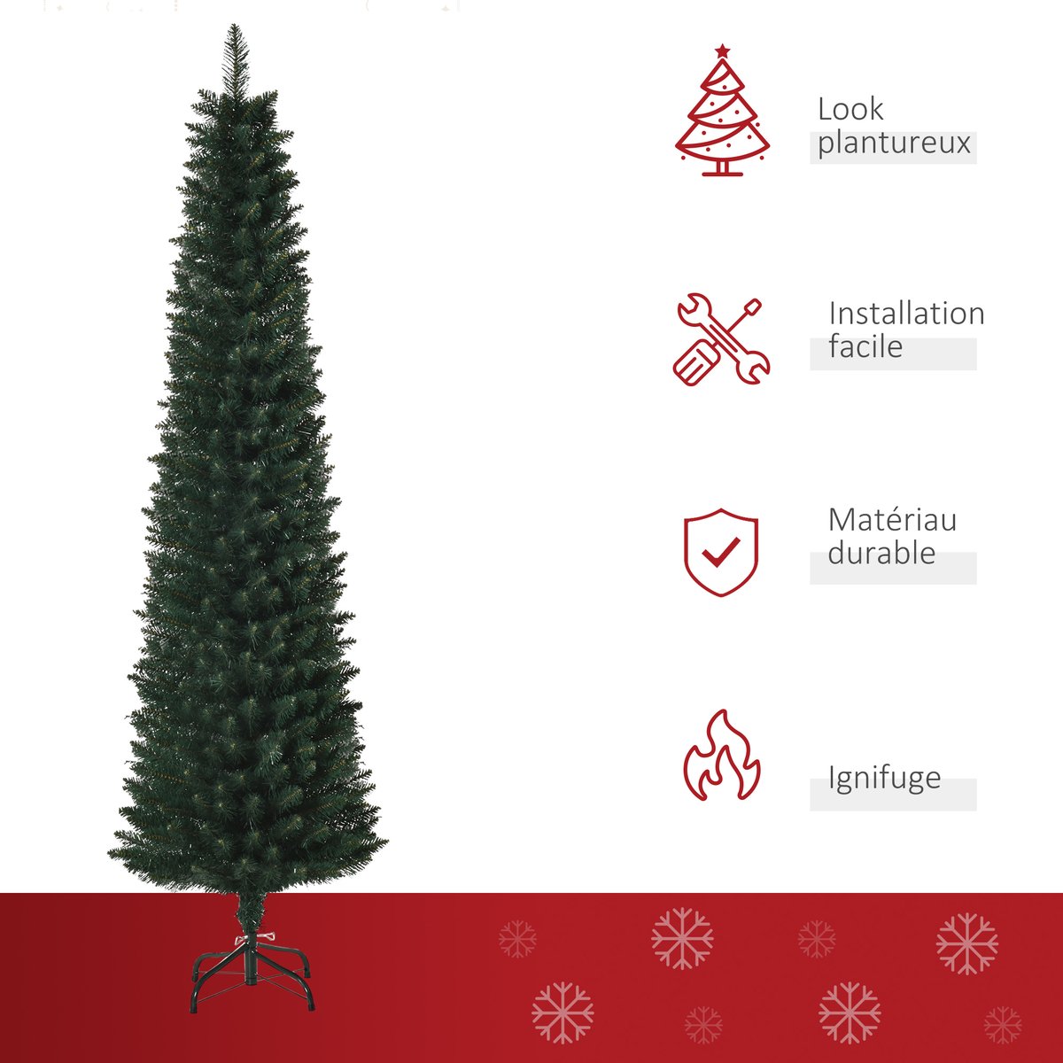 Sapin de Noël Plastique Vert vert, HOMCOM