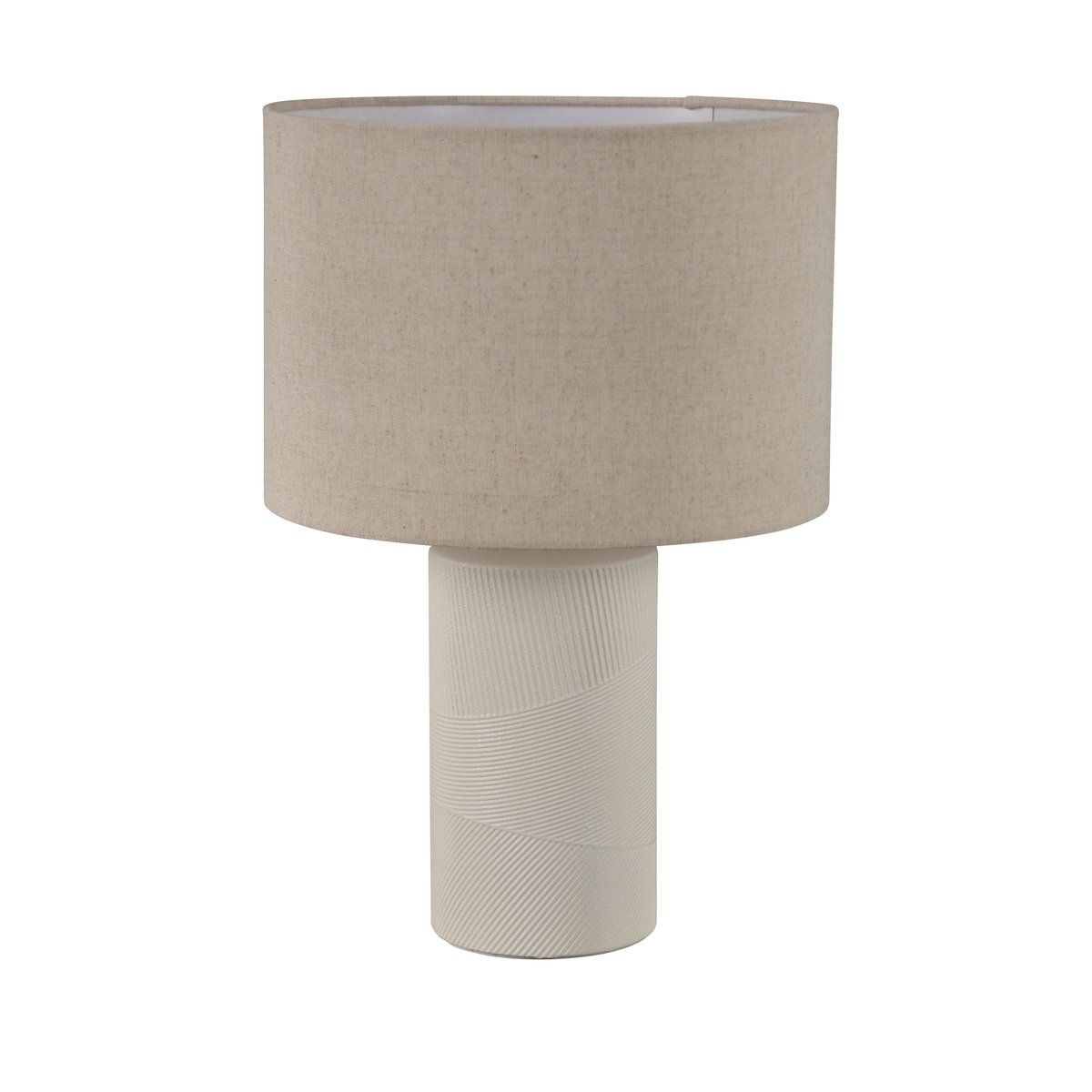 Lampe en céramique avec abat-jour, LANZOMA beige, INSPIRE