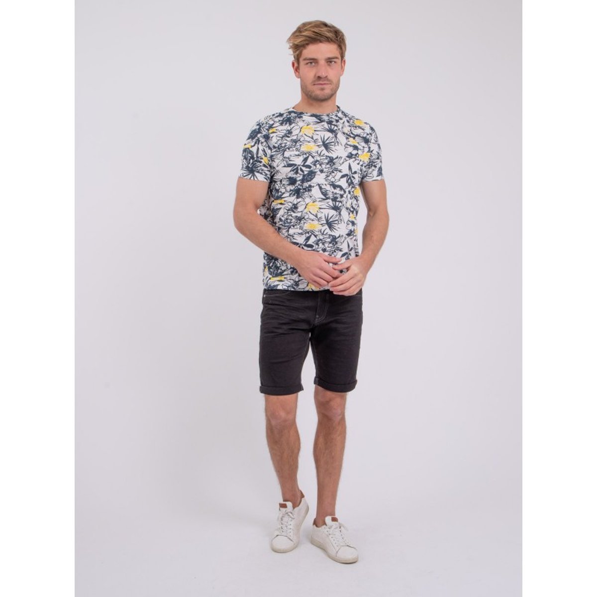 T-shirt Col Rond Pur Coton Nakiwi jaune, RITCHIE