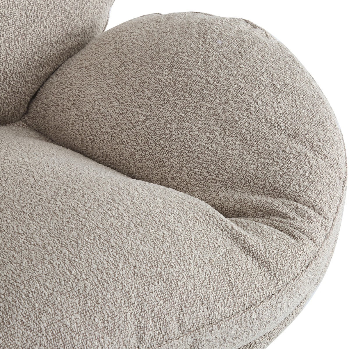 Fauteuil pivotant en tissu bouclé et piètement chromé - OLI taupe, HOMIFAB