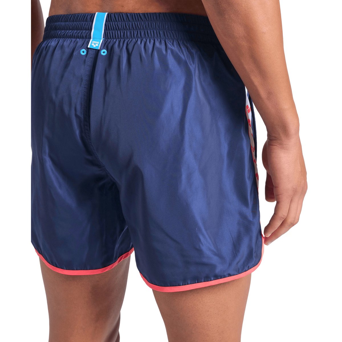 Short de plage arena Icons Team Stripe pour homme navy-calypso coral-white, ARENA