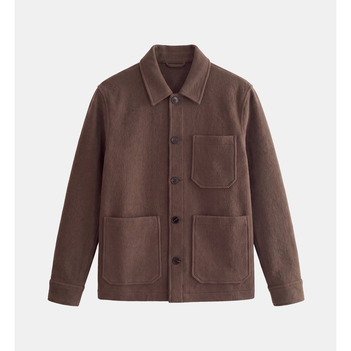 Surchemise workwear épaisse doil laine marron moka, GALERIES LAFAYETTE
