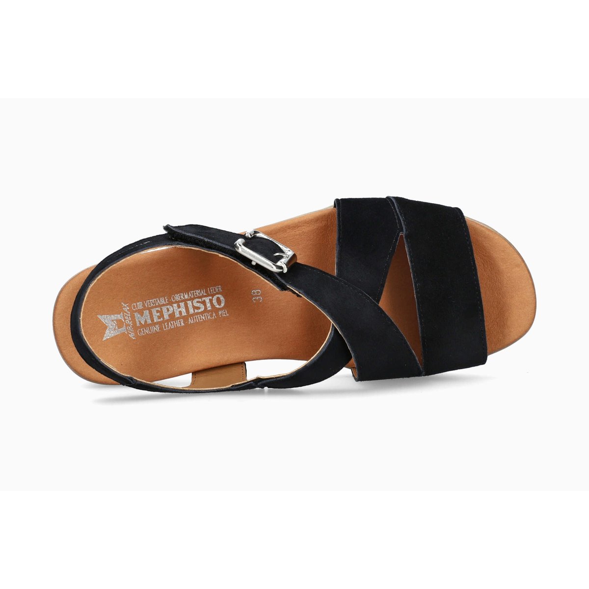 Sandales en cuir CLAUDINE bleu foncé 5144, MEPHISTO