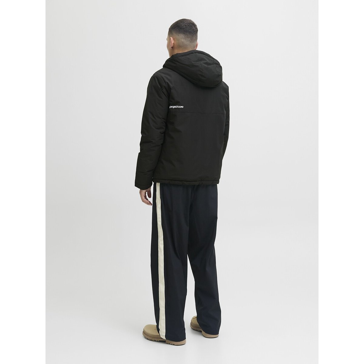 Blouson à capuche noir, JACK & JONES