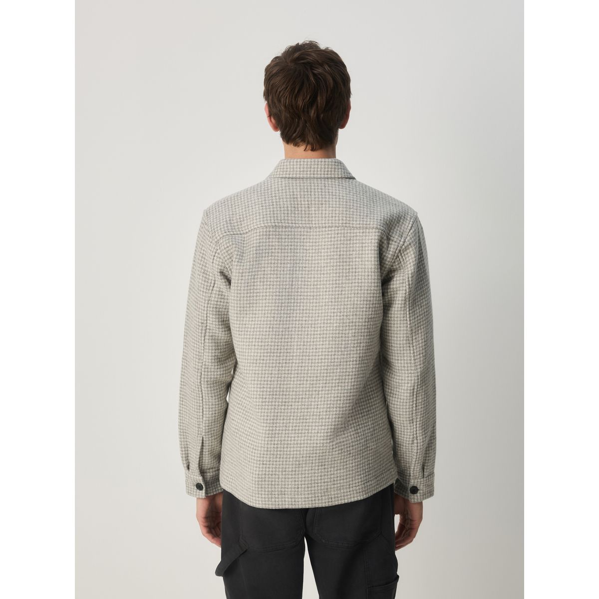 Veste-chemise à carreaux pied-de-poule gris, NEXT