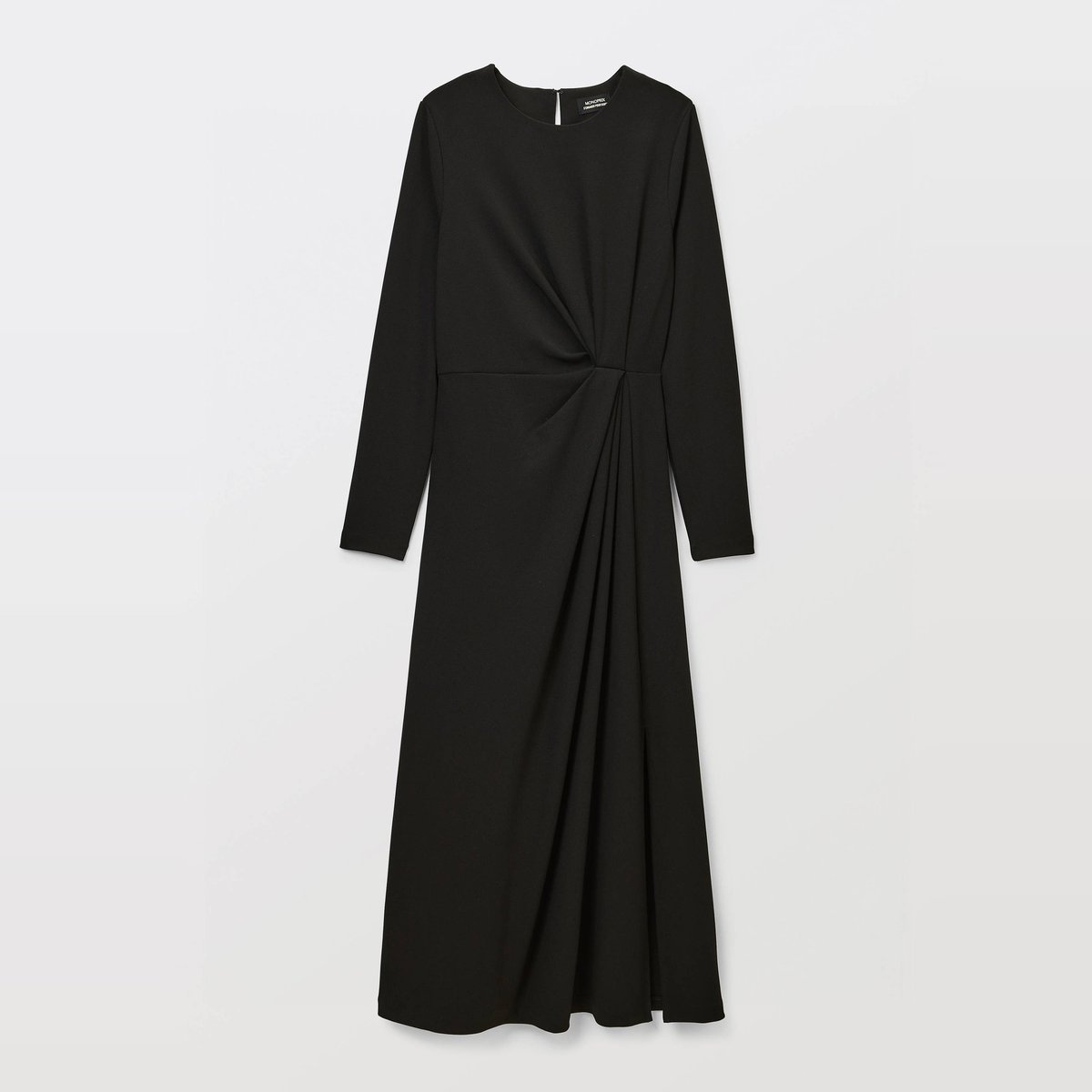 Robe longue cintrée unie noir, MONOPRIX