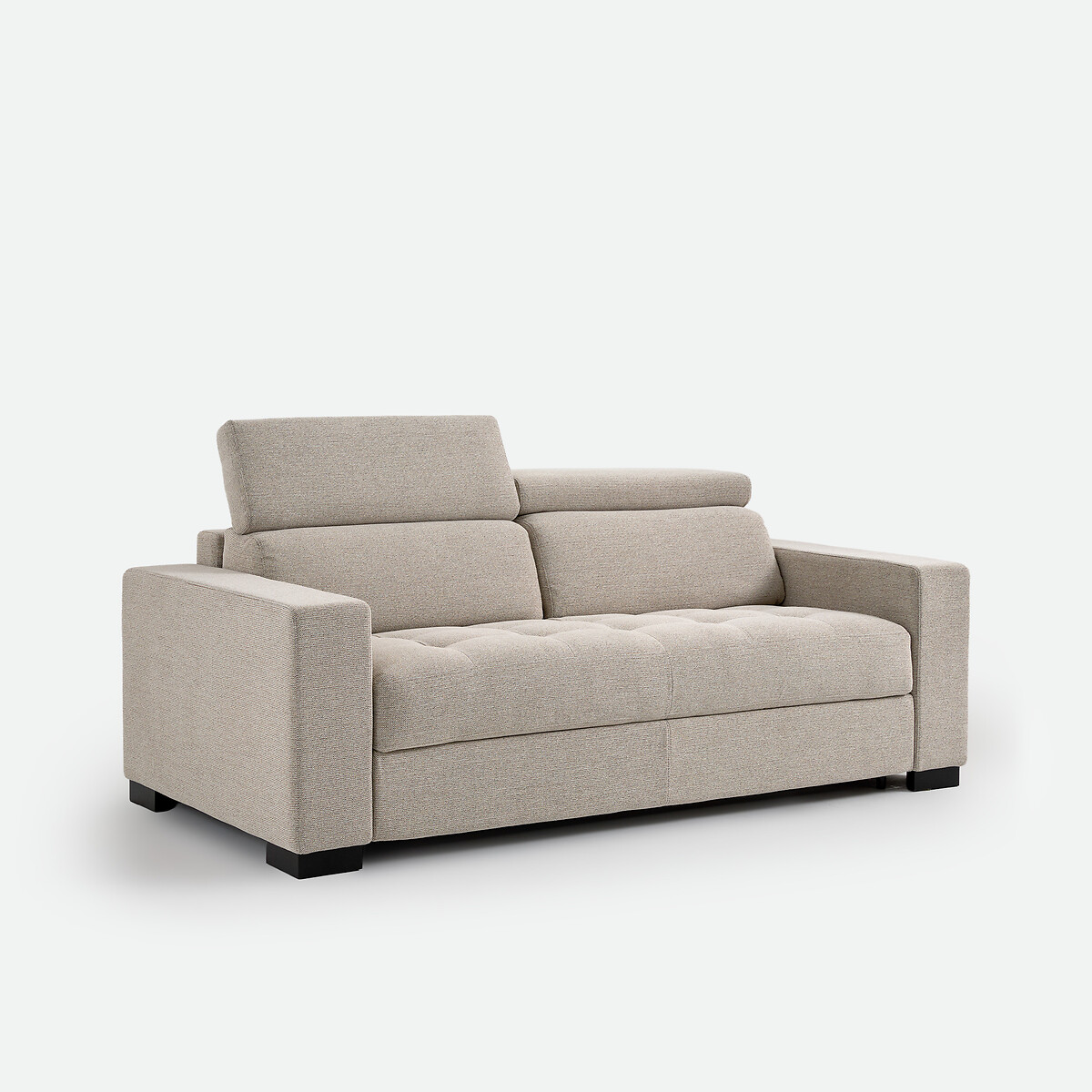 Canapé convertible, 3 places, en tissu texturé chiné, avec têtières, PAO greige, LA REDOUTE INTERIEURS