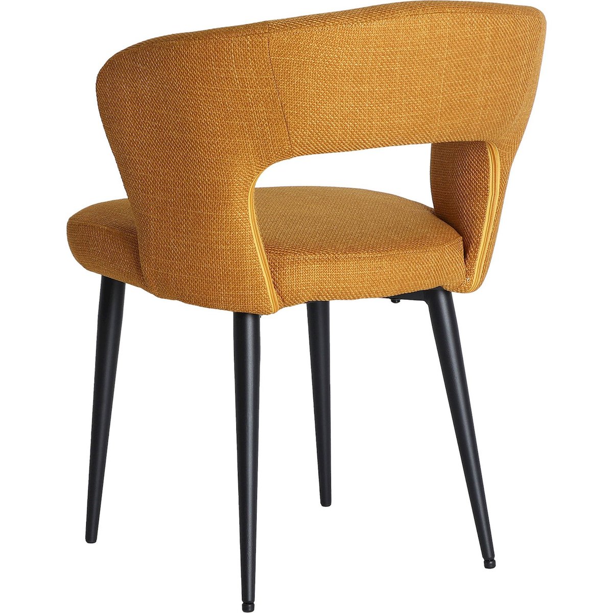 Lot de 2 chaises contemporaines design moutarde profond et noir mat, RECOLLECTION