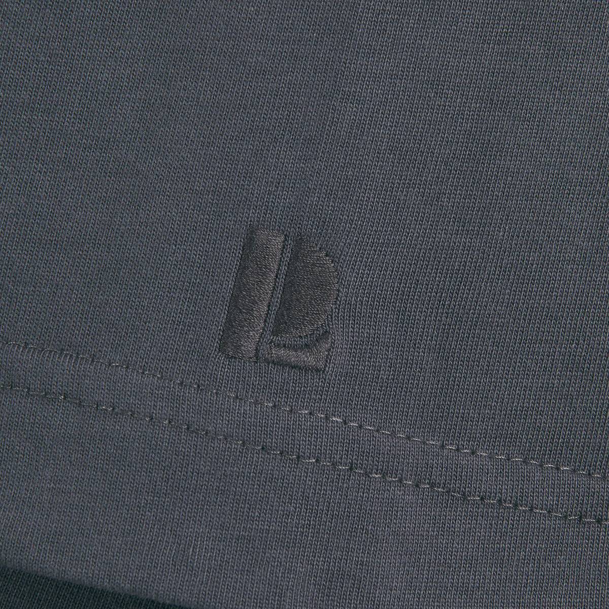 T-shirt élastiqué, à col rond, manches courtes, en jersey lourd gris foncé, LA REDOUTE COLLECTIONS