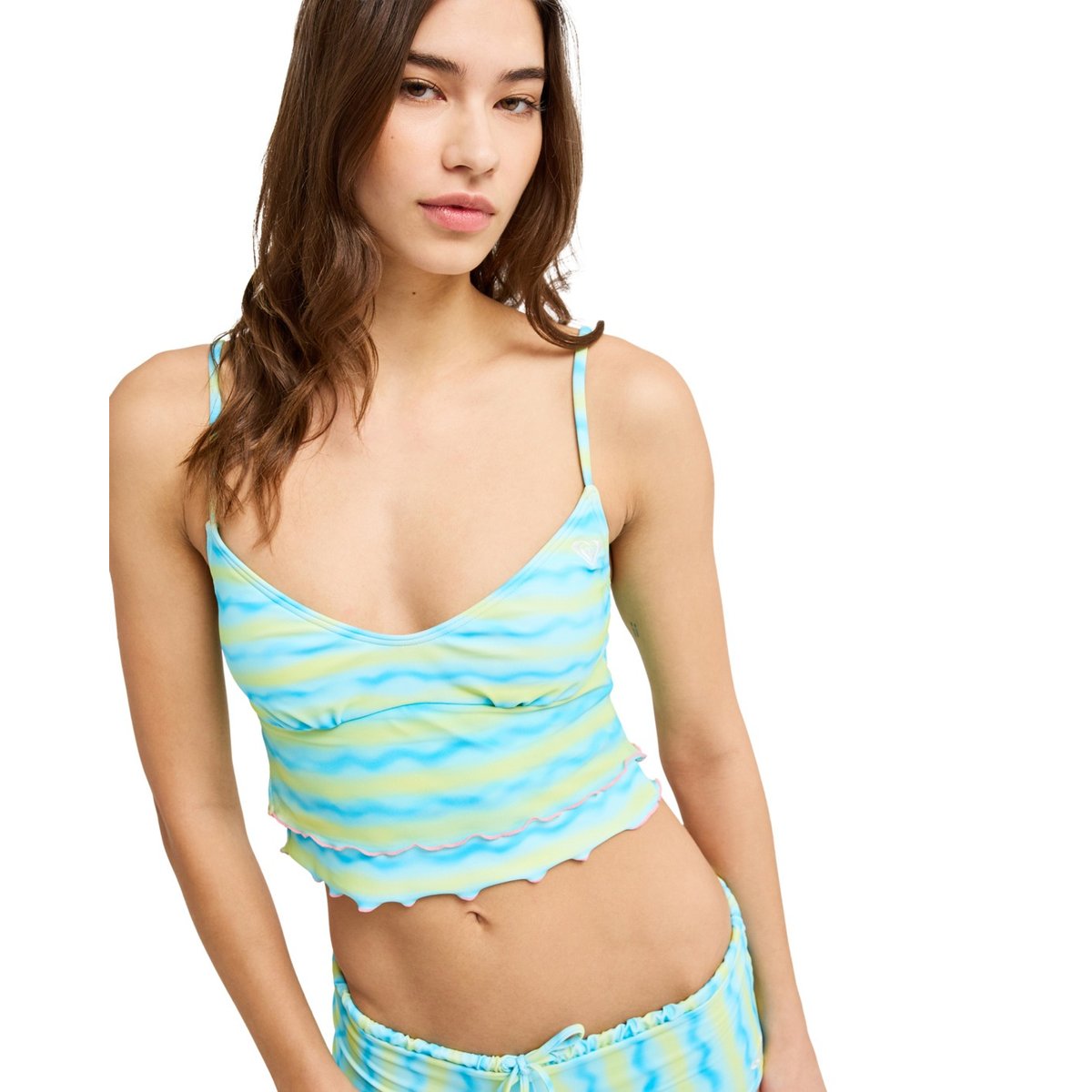 Haut de maillot de bain bikini tank NEON QUEEN TANK TOP. vert tanager turquoise neon queen, ROXY