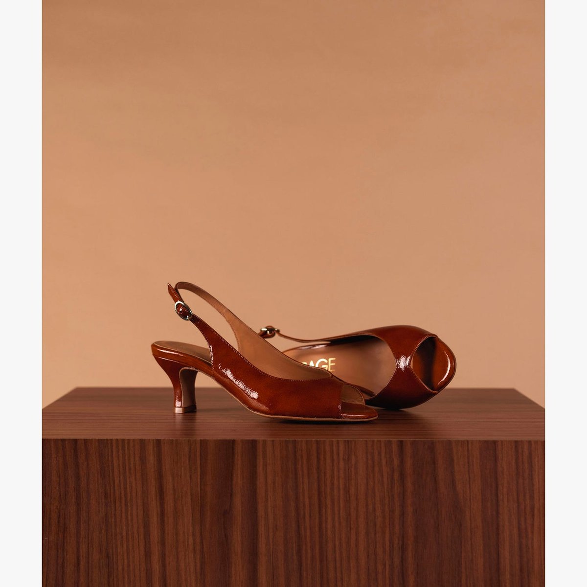 Escarpin en cuir DESIR camel, BOCAGE