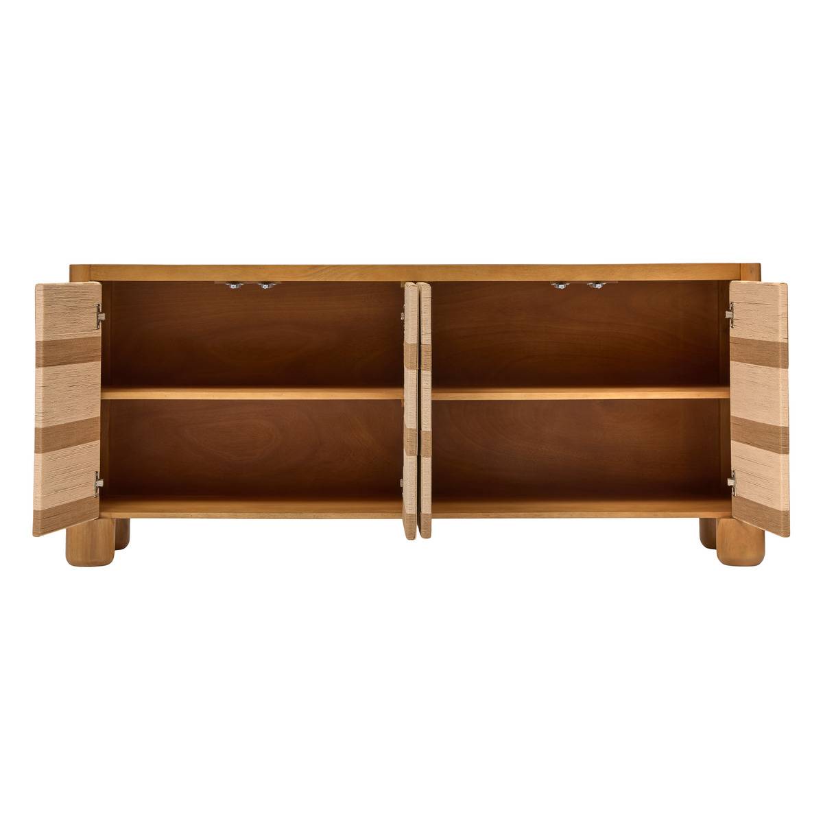 Buffet rectangulaire avec portes en manguier NETSI beige, ATMOSPHERA