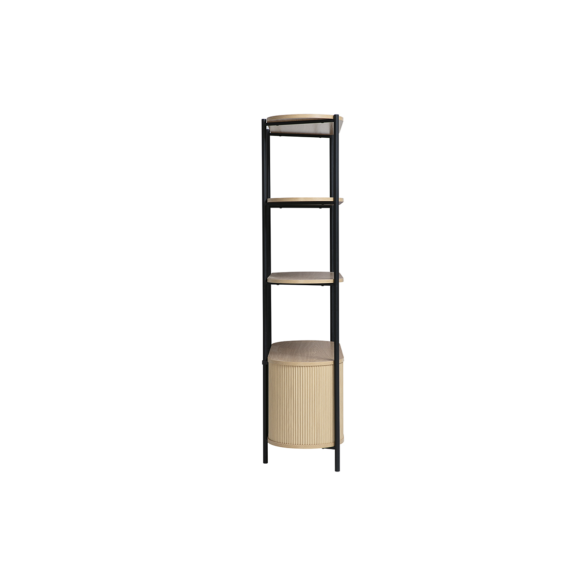 Bibliothèque avec rangements finition bois clair chêne et métal L100 cm ZORA couleur unique, MILIBOO