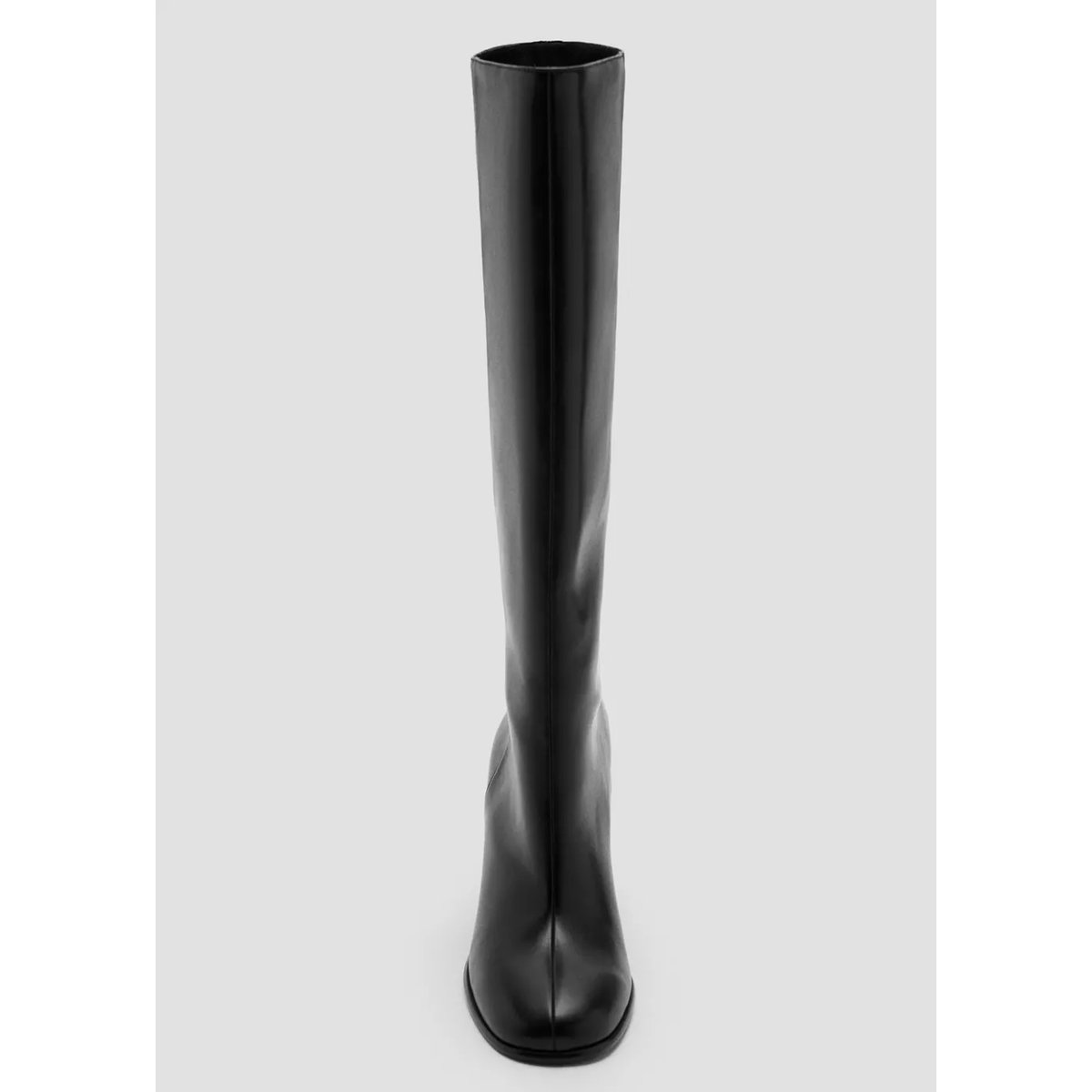 Bottines hautes talon bloc noir, MANGO