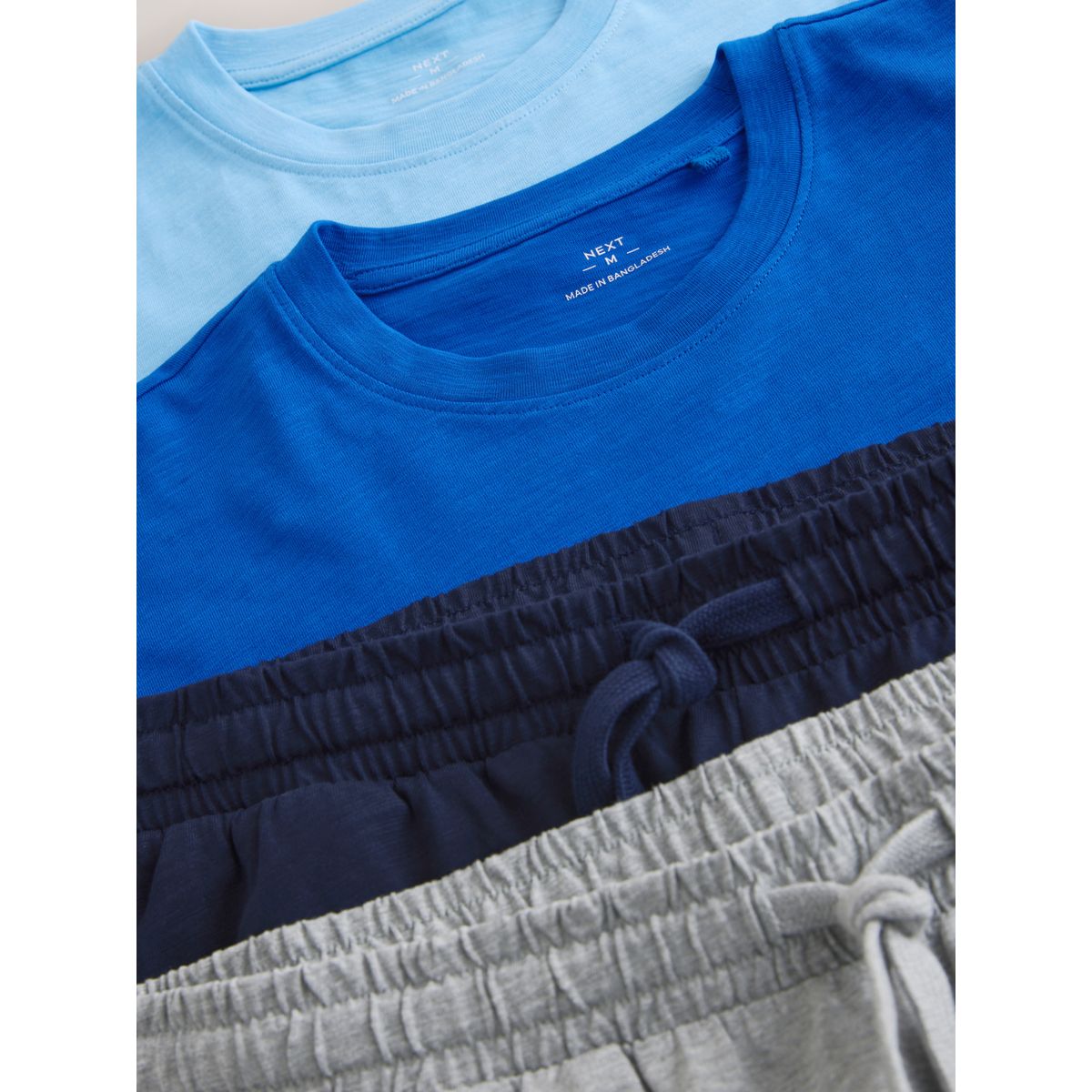 Pyjama imprimé à manches courtes, lot de 2 bleu, NEXT