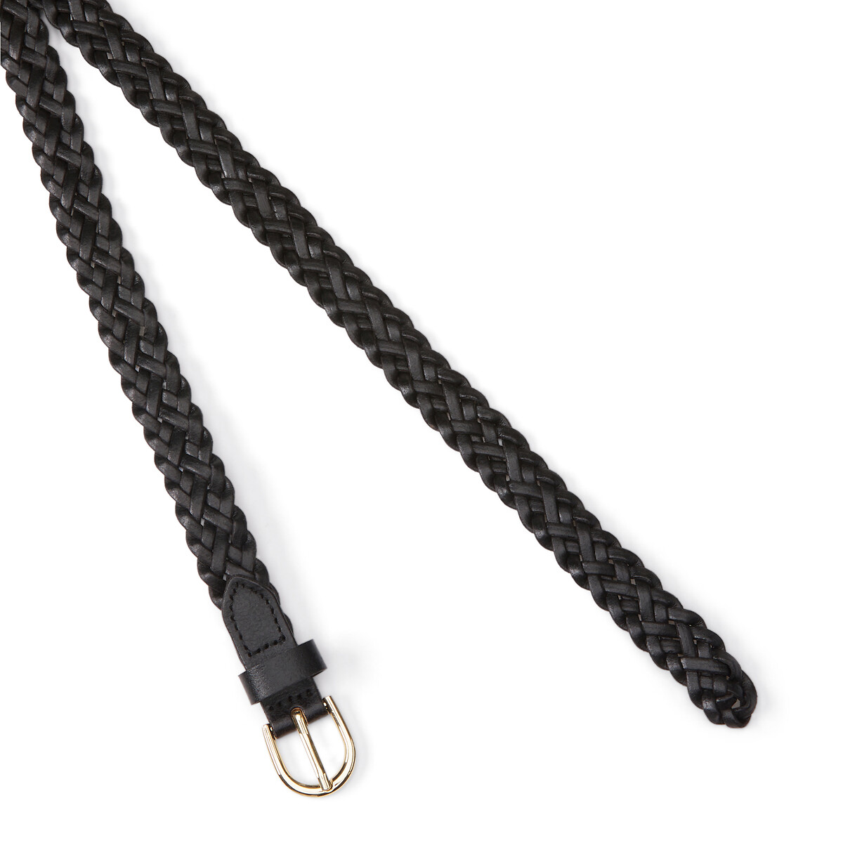 Cintura in pelle intrecciata Avery nero , PIECES