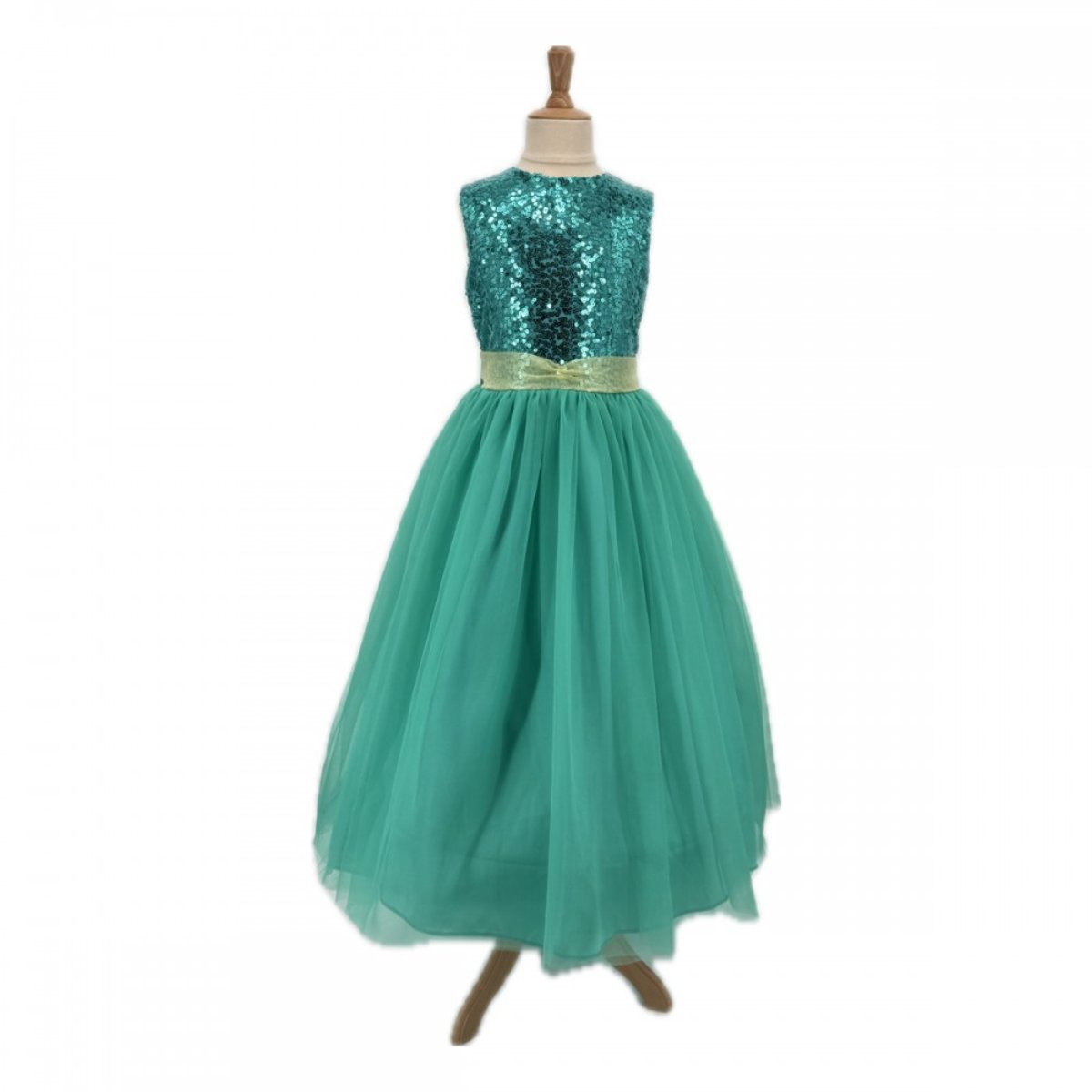 Robe Joséphine 3-4 ans vert, PIOUPIOU ET MERVEILLES