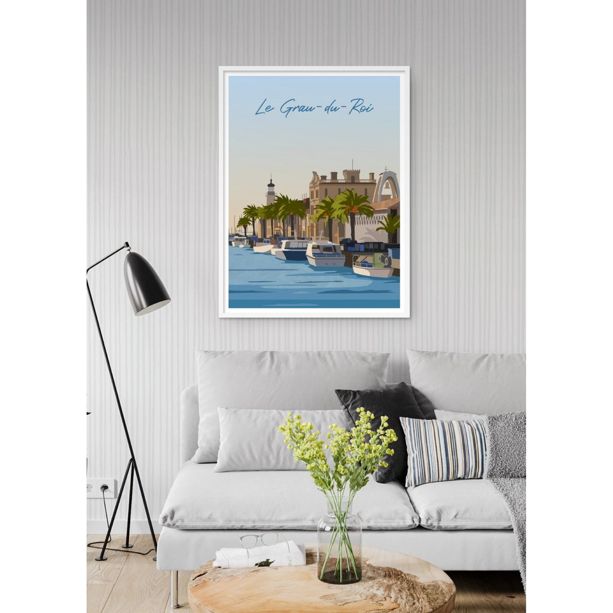 Affiche ville Le Grau-du-Roi blanc, L'AFFICHERIE