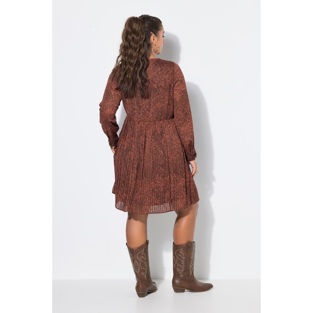 Robe coupe ample, imprimé crocodile marron, STUDIO UNTOLD
