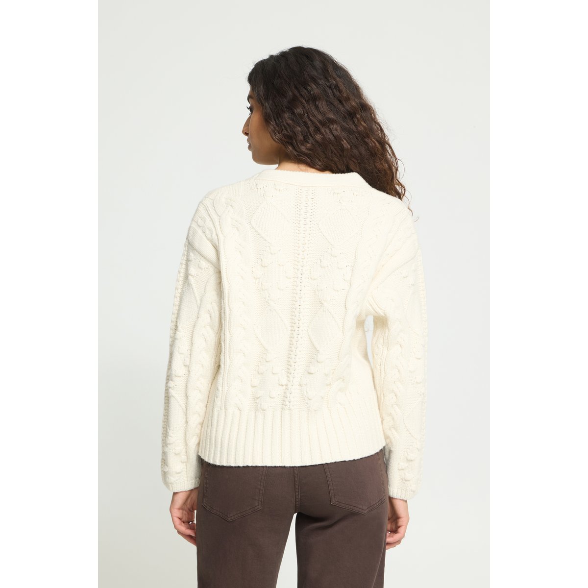 Cardigan manches longues beige birch, ICHI