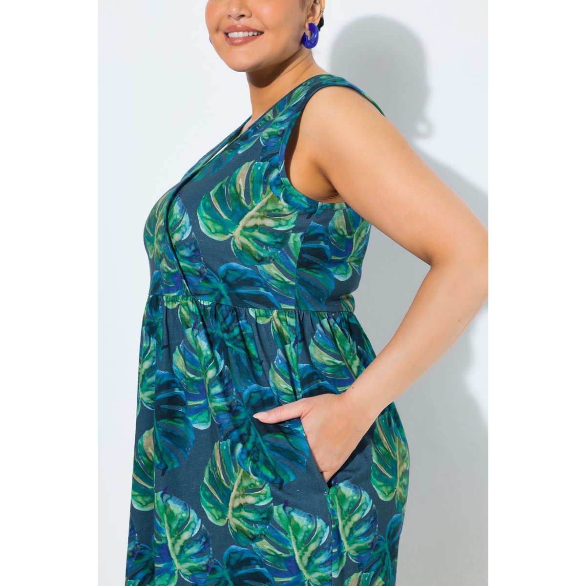 Robe midi en jersey marine, ULLA POPKEN
