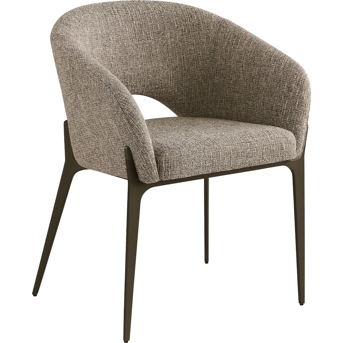 Chaise de salle à manger en tweed tweed brun, RECOLLECTION