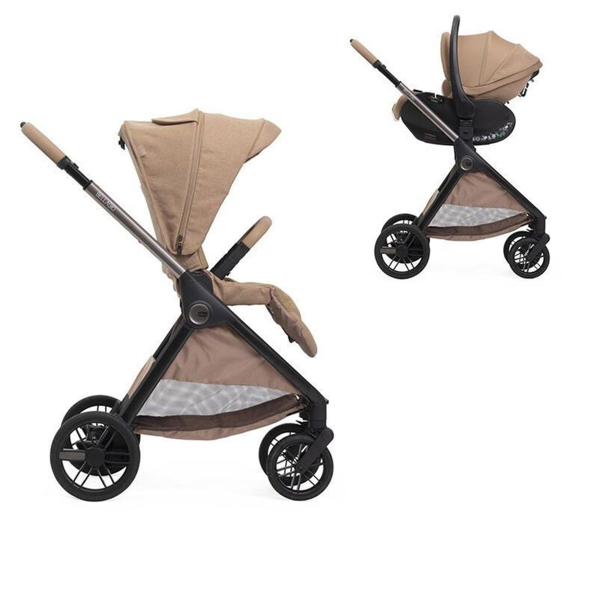 Poussette duo Bellagio 2 + siège auto First Seat Recline i-Size marron, CHICCO