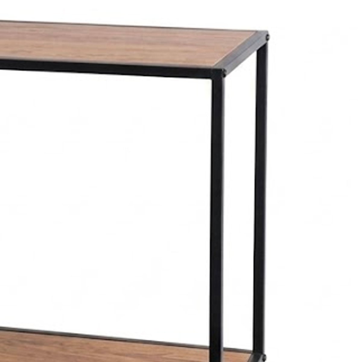 Console d'entrée métal noir et bois 2 étages 70x31x85cm noir, WADIGA