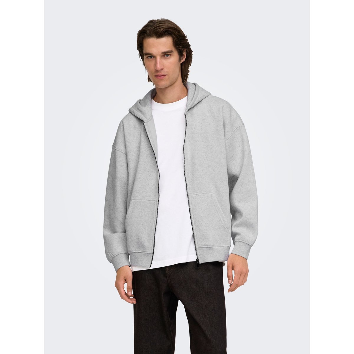 Sweat À Capuche super light grey melange, ONLY & SONS