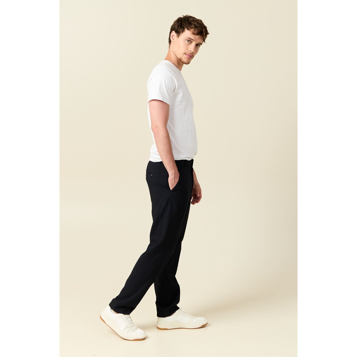 Pantalon droit longueur 32 bleu marine, BONOBO