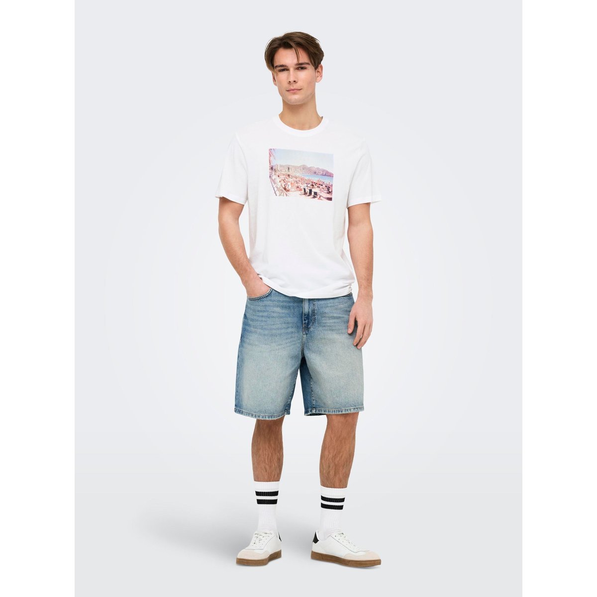 T-Shirt bright white 1, ONLY & SONS