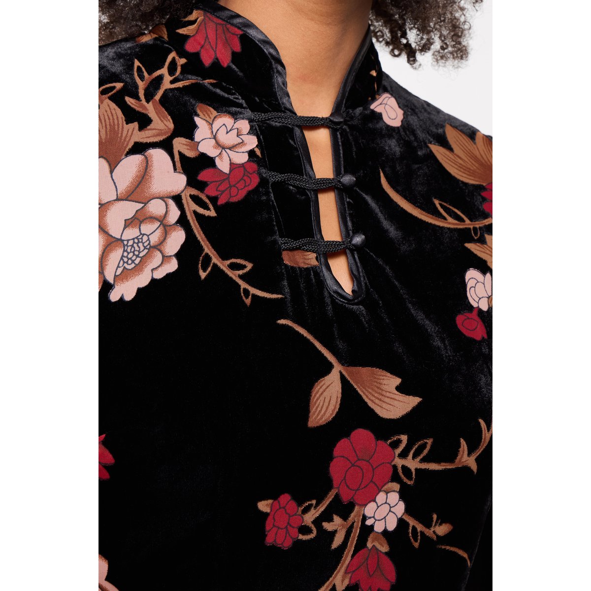 Divine Robe Tunique en Velours Dévoré noir, JOE BROWNS
