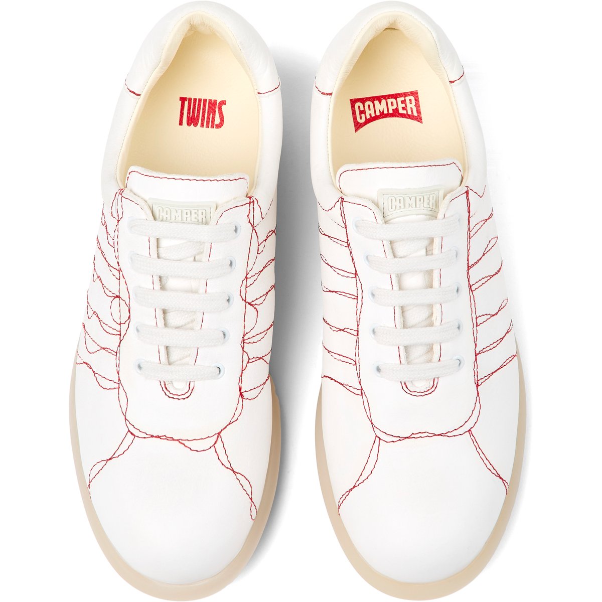 Baskets Pelotas Ariel Hella cuir blanc naturel, CAMPER