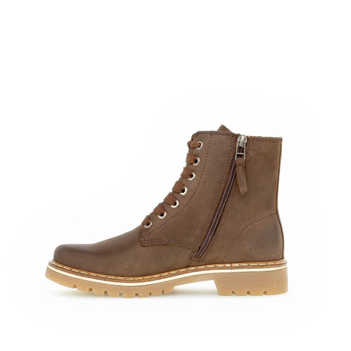 Bottines en cuir lisse à talon décroché marron, GABOR