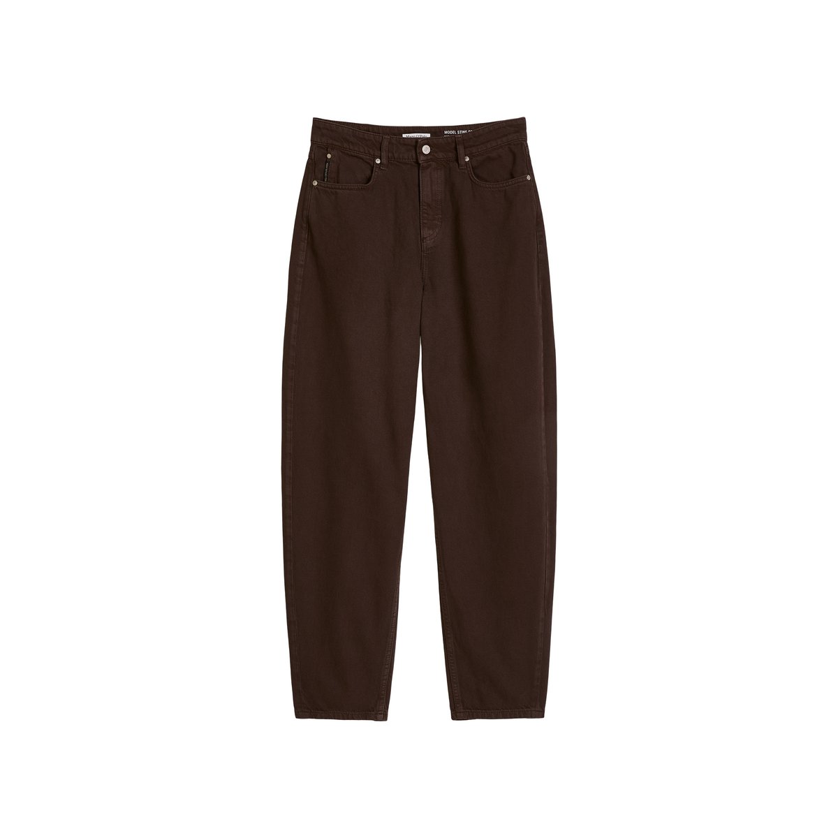 Jeans modèle Stine barrel cropped en denim rigide dunkelbraun, MARC O’POLO DENIM