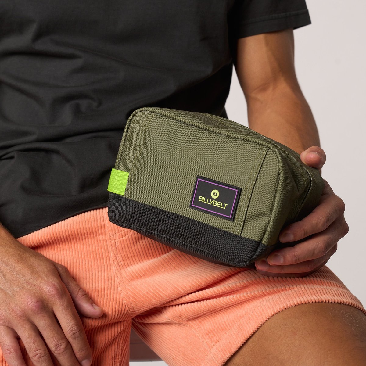 Trousse de toilette kaki et noir, BILLYBELT