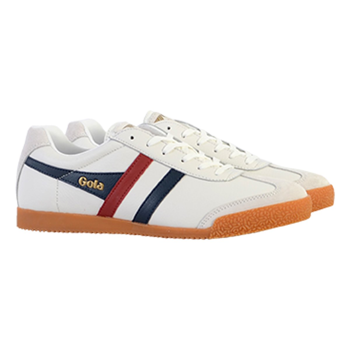 Baskets Harrier Leather blanc/marine/rouge, GOLA