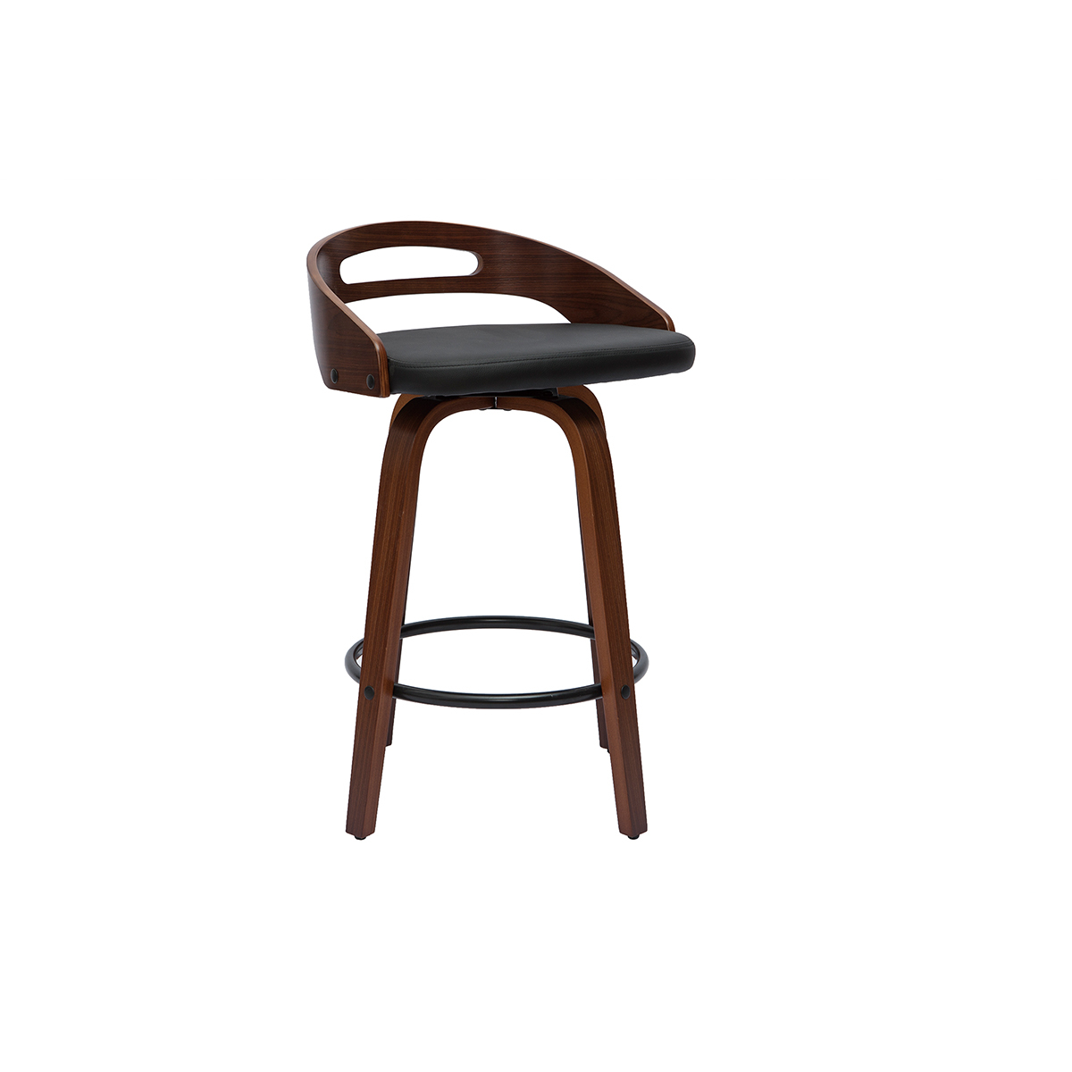 Tabourets de bar design 65cm (lot de 2) MANO noir, MILIBOO